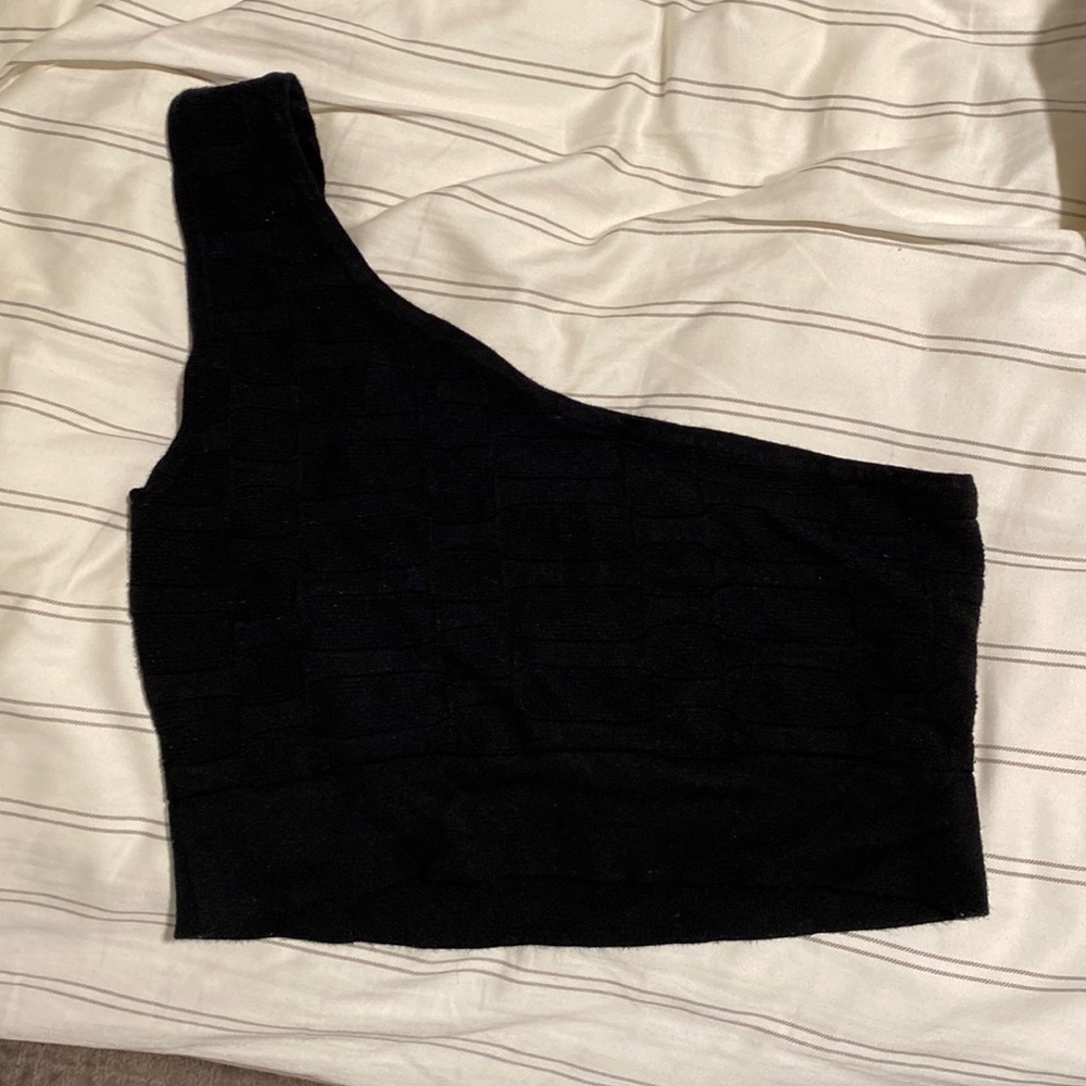 Cotton on textured one-shoulder crop top